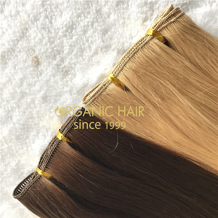 Stock best quality double drawn hand tied wefts A182